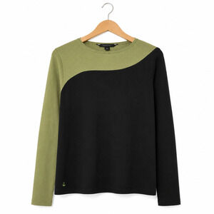 Smartwear by Swanndri Sweater Womens L Olive Green Black 100% Merino Wool Urban